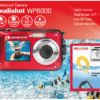 Agfaphoto Kompaktkamera WP8000 rot Kit mit Schwimmgriff und zweitem Akku